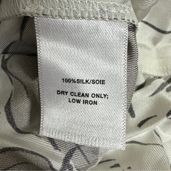 LAFAYETTE 148 Black and White Silk Shirt Size XS - Picture 5 of 6